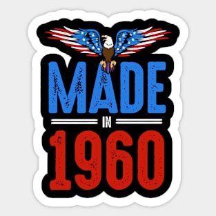 60th Birthday 1960 USA Flag Eagle Patriotic Gift Sticker